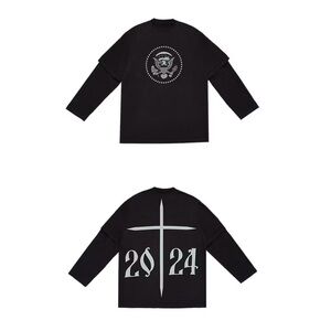 Yeezy Donda 2024 long sleeve 2 layer tshirt black unisex